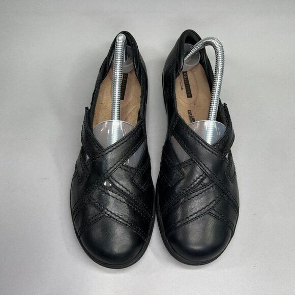 Clarks Women's Size 9.5 Black Leahter Slip On Shoes - Picture 3 of 12